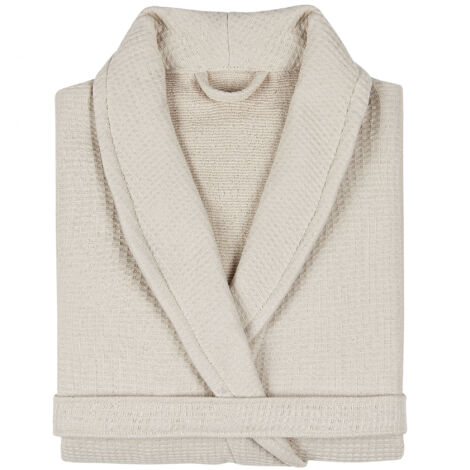 Peignoir nid d'abeille NATURAL col châle XL