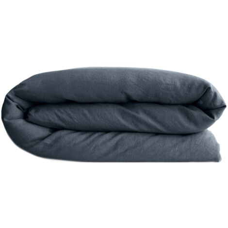 Housse de couette SONATE lin lavé froissé 280x240 cm (1/5)