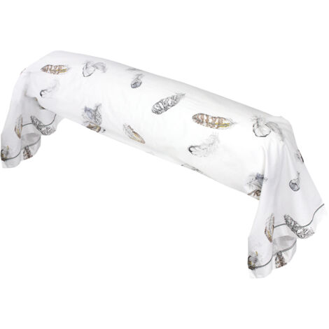 Taie de traversin Percale pur coton PLUMES 200x43 cm
