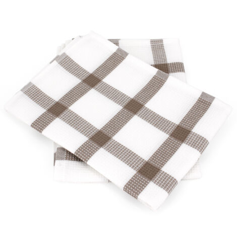 Lot de 2 torchons cuisine toile CHECKS 50x70 cm