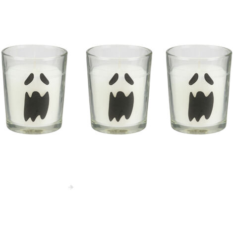 Lot de 3 bougies parfumées Vanille HALLOWEEN Ghost (1/2)