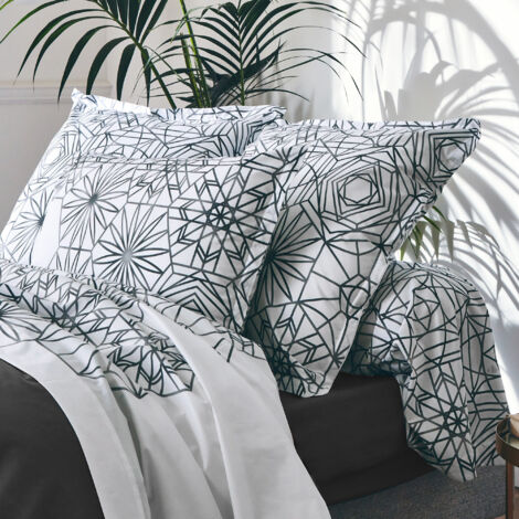Parure De Couette 140x200 Cm Coton 57 Fils/cm² Pour Lit 90x190 - Heart Bleu, Housse + Taie D'Oreiller