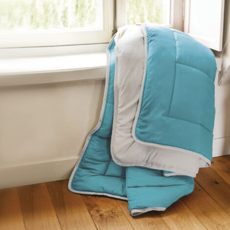 Couette polyester COCOON BICOLORE fibre creuse siliconée Chaud (hiver) 200x200 cm
