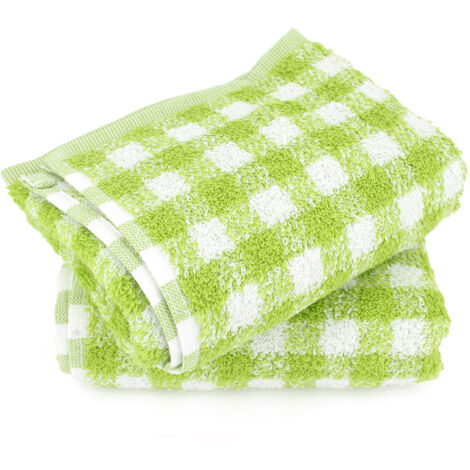 Lot de 2 torchons cuisine éponge SQUARES VICHY 50x50 cm (1/5)