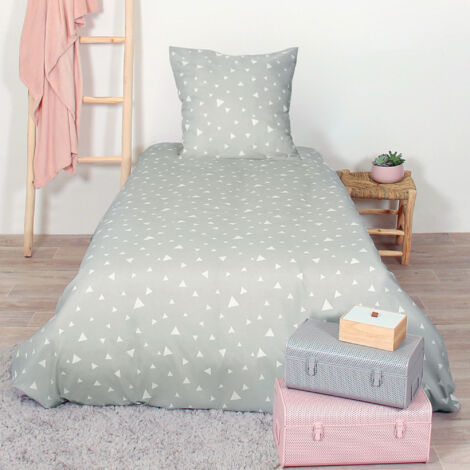 Parure De Lit 4 Pièces 180x200 100% Coton - Drap Housse Bleu Clair Frankberg