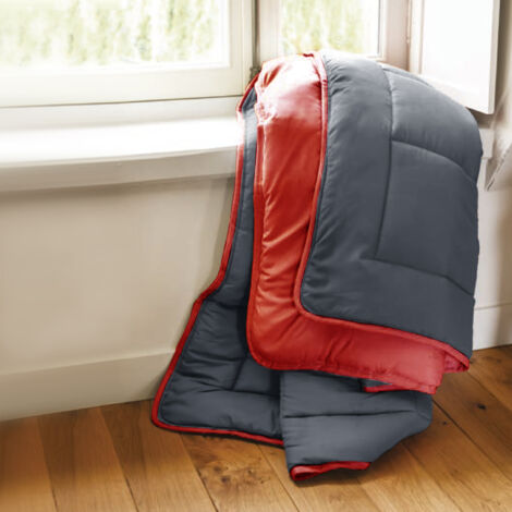 Couette polyester COCOON BICOLORE fibre creuse siliconée Chaud (hiver) 260x240 cm