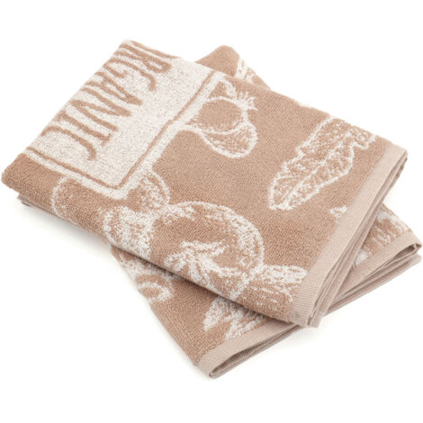 Lot de 2 torchons de cuisine éponge coton ORGANIC 50x50 cm (1/5)