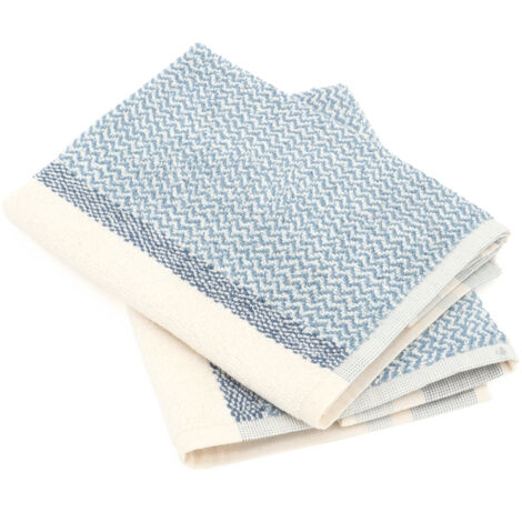 Lot de 2 torchons de cuisine éponge coton OTON 50x50 cm (1/5)