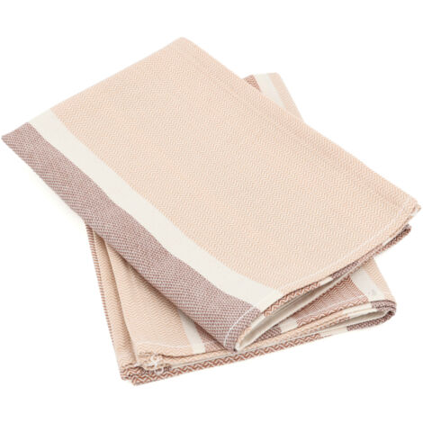 Lot de 2 torchons de cuisine toile coton OTON 50x70 cm (1/5)