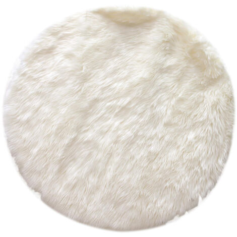 Tapis rond imitation fourrure à poils longs LAHTI 115 cm (1/2)