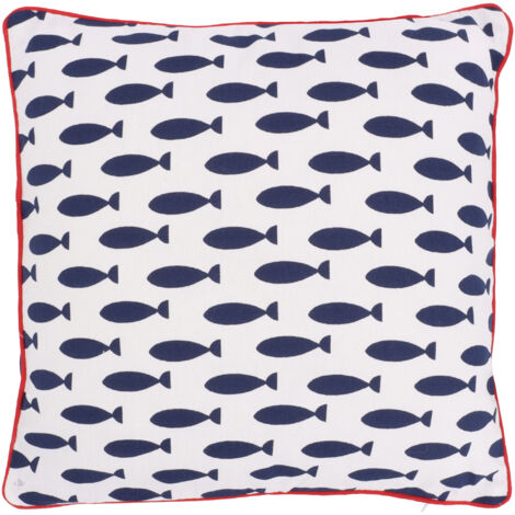 Coussin 40x40 cm FISHY blanc (1/4)