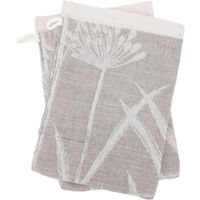 Lot de 2 gants de toilette coton 16x21 cm collection DRY DANDELION beige