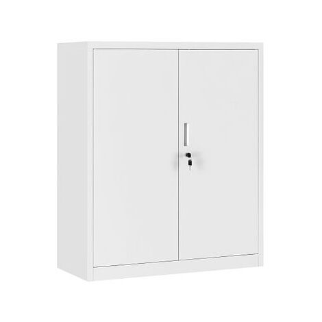 Grey Metal 2 Door Locking Office Universal Storage Cabinet 106cm tall