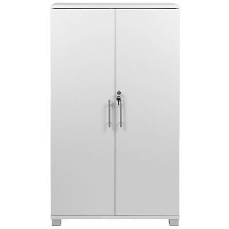 Metal Storage Cabinet Metal Garage Locker Cabinets with Locking Door and 4 Adjustable Shelves, Steel Classic Storage Cabinet - White - Legal