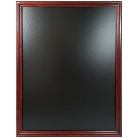 Ardoise murale avec cadre bois couleur acajou dimensions 90 x 70 cm - Fabrication française (1/4)