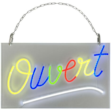 Enseigne lumineuse LED intérieur "Ouvert" en plexi - Fabrication française