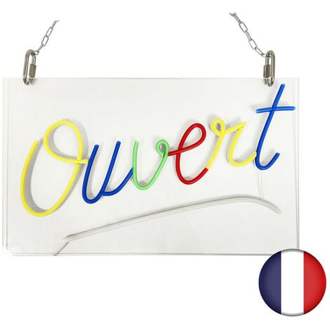 Enseigne lumineuse LED intérieur "Ouvert" en plexi - Fabrication française