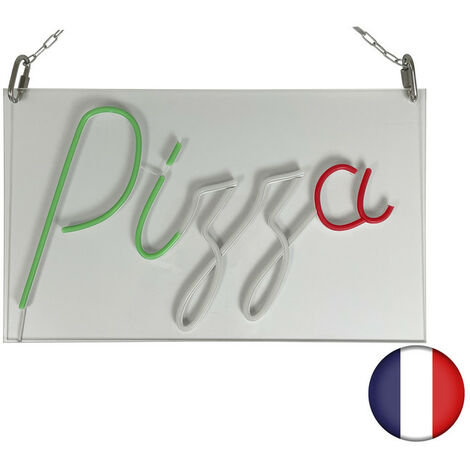 Enseigne lumineuse LED intérieur "Pizza" en plexi - Fabrication française