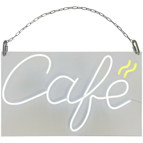 Enseigne lumineuse LED intérieur "Café" en plexi - Fabrication française