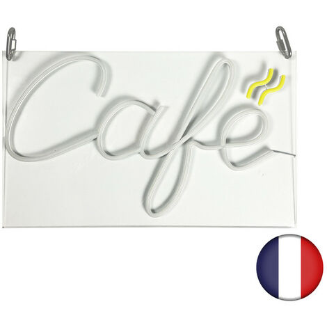 Enseigne lumineuse LED intérieur "Café" en plexi - Fabrication française