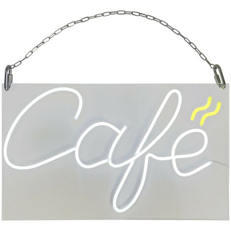 Enseigne lumineuse LED intérieur "Café" en plexi avec batterie 9 800 mAh - Fabrication française