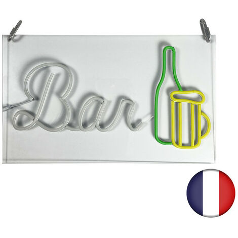 Enseigne lumineuse LED intérieur "Bar" en plexi - Fabrication française