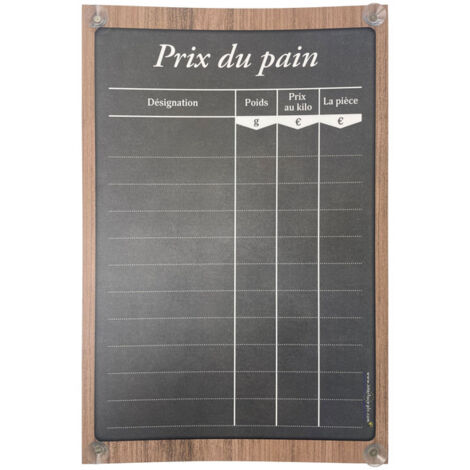 Panneau "PRIX DU PAIN" dimensions 60 x 40 cm avec fixation ventouses (1/5)