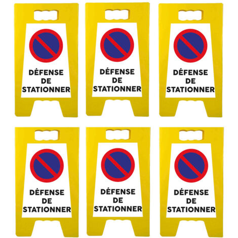 Chevalet de signalisation "DÉFENSE DE STATIONNER" de dimensions 55 x 31 cm - Lot de 6 (1/5)