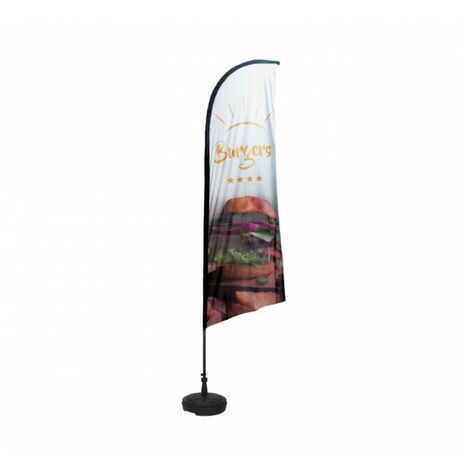 Drapeau BURGERS de dimensions 270 x 100 cm avec son kit socle plastique et mât (1/3)