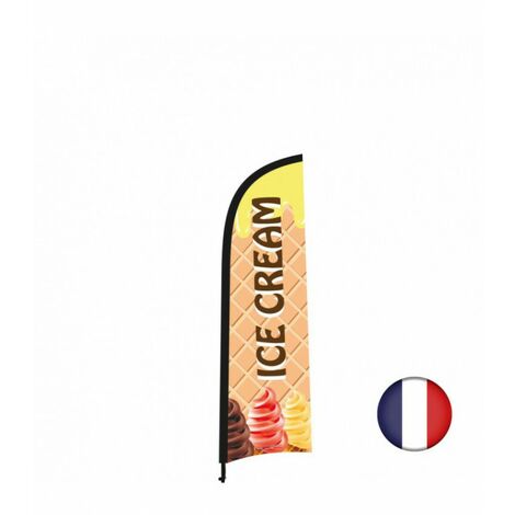 Drapeau Swooper Crème Glacée 2.4m - Bannière Publicitaire Pour Boutiques, Vitrines - Drapeau Seul