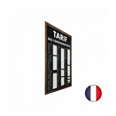 Panneau Tarif Consommations 61x41 Cm - Adhésif Effaçable Pour Bars Et Restaurants