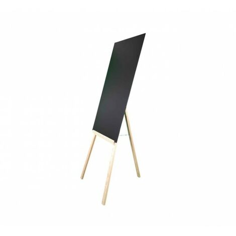 Chevalet trépied en bois brut avec ardoise double face de dimensions 97 x 52 cm (1/4)