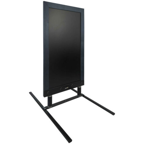 Chevalet Stop Trottoir Plastique Jaune 100x53 Cm – Panneau Publicitaire Double Face Avec Poignées, Fabrication Française
