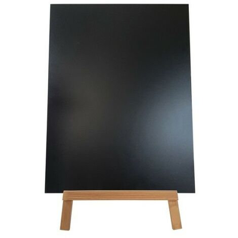 Chevalet trépied en bois brut avec ardoise double face de dimensions 80 x 60 cm (1/5)