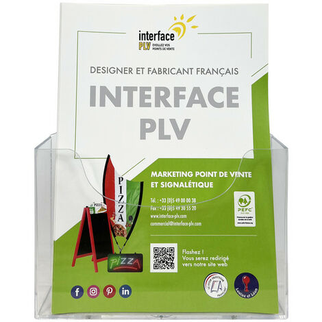 Présentoir Plexiglas Pour Documents A5 - Lot De 8, Transparent, Dos Incliné - Support Table élégant Pour Affiches, Menus