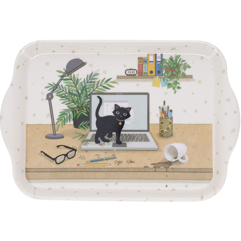 Mini Plateau Mélamine Kiub – Chats Amoureux à Paris – 20 Cm – Neuf