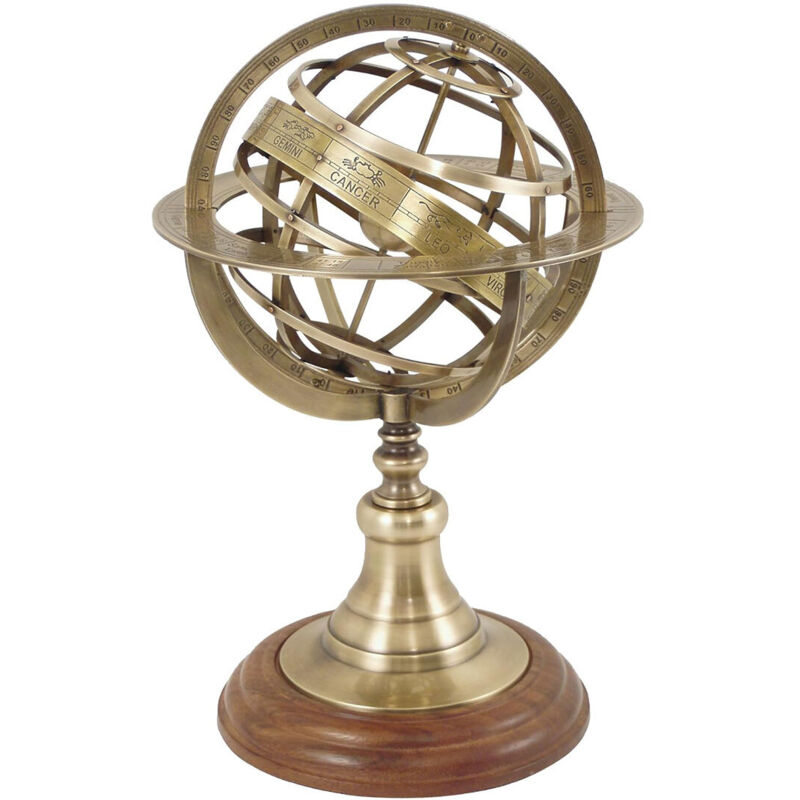 GLOBE TERRESTRE PIED En Bois Support En Laiton E EUR 30,00 - FR