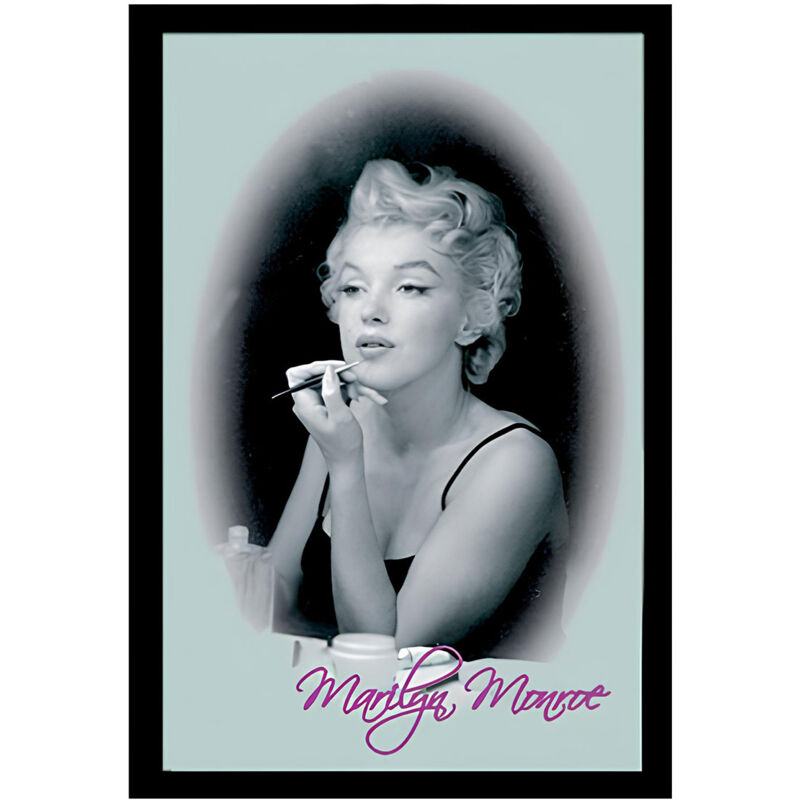 Miroir Rectangulaire Sérigraphié Marilyn Monroe - Dimensions 30x20 Cm, Cadre Noir, Marque Bazooka