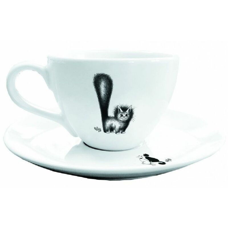 Tasse Et Soucoupe Jumbo Les Chats De Dubout – Édition 2003, Porcelaine, état Impeccable