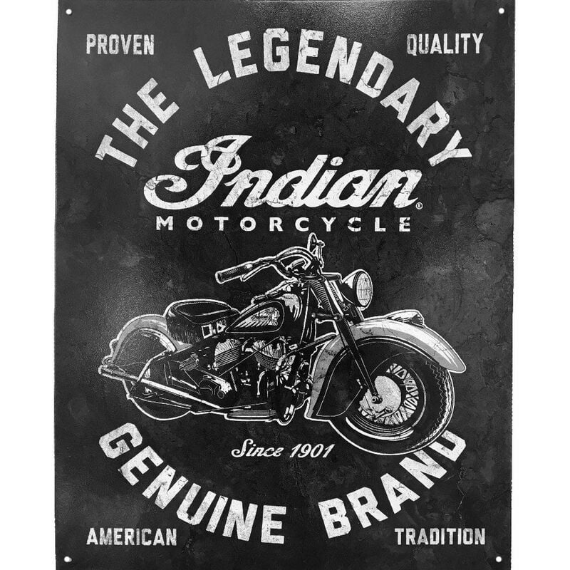 Plaque métallique Rectangulaire Indian Since 1901 40.5 x 31.5 cm