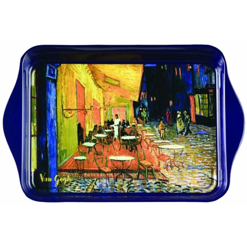 Plateau Vide-poche Van Gogh 21x14 Cm, Métal Jaune, Motif Tournesols, Neuf