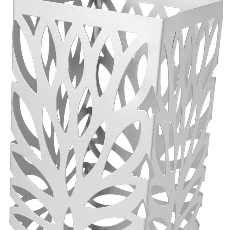 Porte-parapluie versa blanc métal fer 15,5 x 49 x 15,5 cm