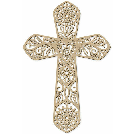 Décoration murale en bois croix (1/2)