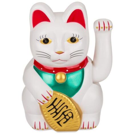 Chat porte bonheur en PVC blanc (1/4)