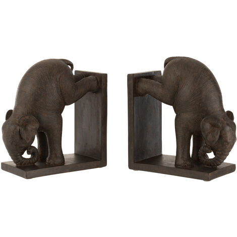 Serre-Livres Éléphant en résine marron (1/3)