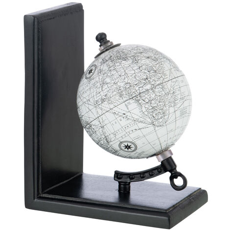 Serre-Livres Mappemonde Globe Terrestre En Bois - Déco Bureau