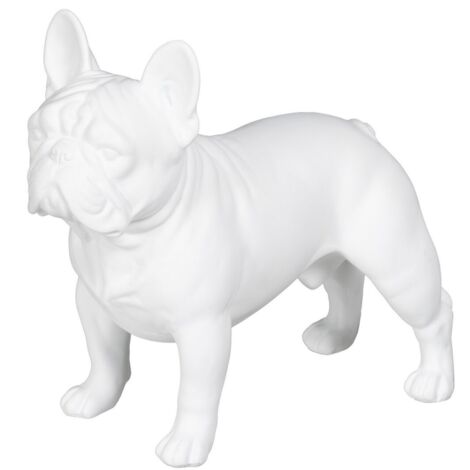 Bulldog en résine blanche 20 cm (1/4)