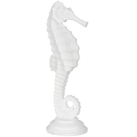Statuette hippocampe en résine blanche 31 cm (1/4)