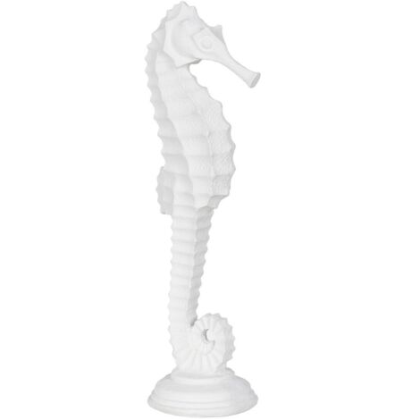 Statue hippocampe en résine blanche 45 cm (1/3)
