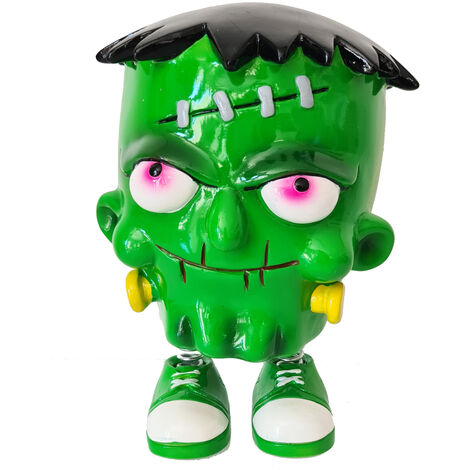 Tirelire monstre Vert sur ressort (1/2)